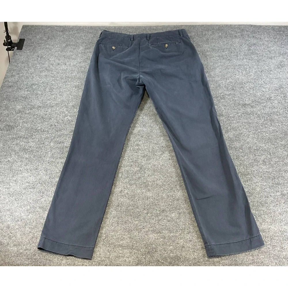 Polo Ralph Lauren Pants Mens 34x34 Stretch Straight Fit Blue Chino Casual Preppy
